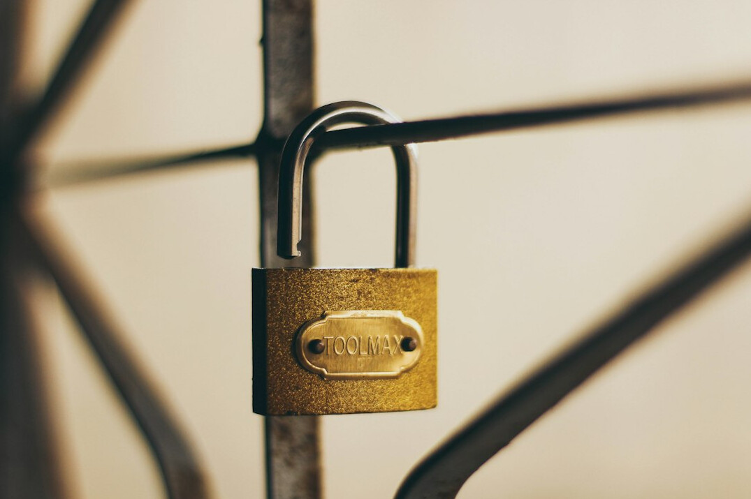 Digital padlock symbol representing data security